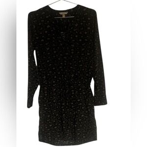 Banana Republic Olive Green and Black Leopard Print Shift Mini Dress size 4 EUC
